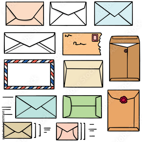 vector set of envelope