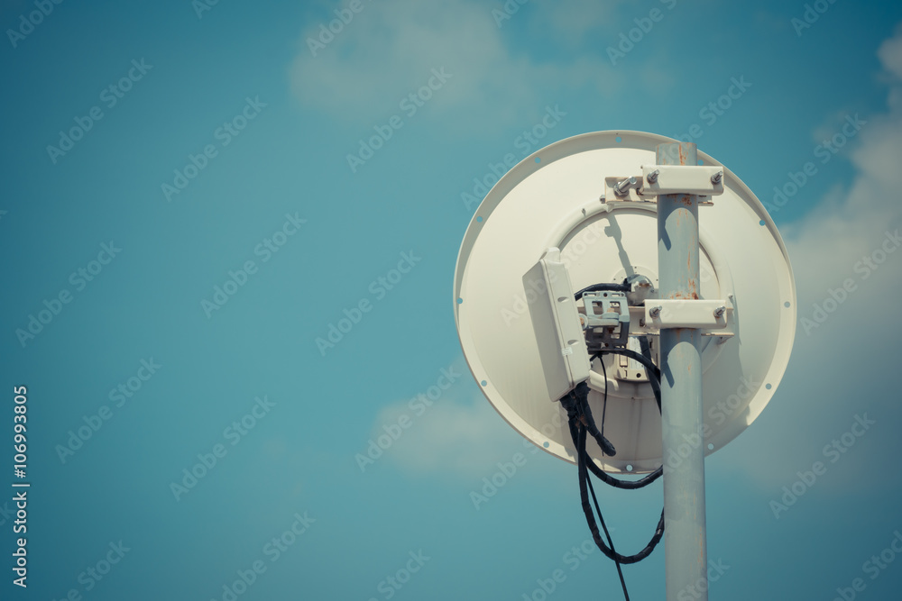 Satellite dish and sky Satellite dish and sky
