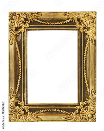 The antique gold frame on the white background © jamroenjaiman