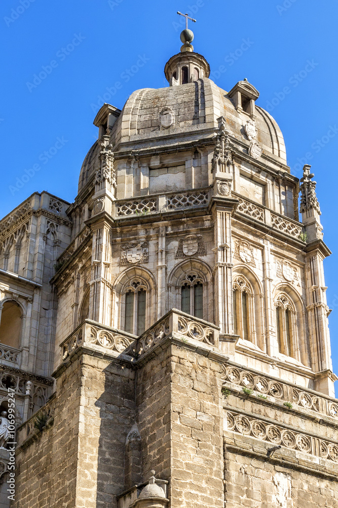 Detail of Toledo Cathedral in sunny day, Spain.