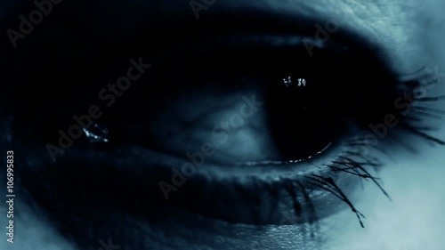 Human eye close up. Horror concept
