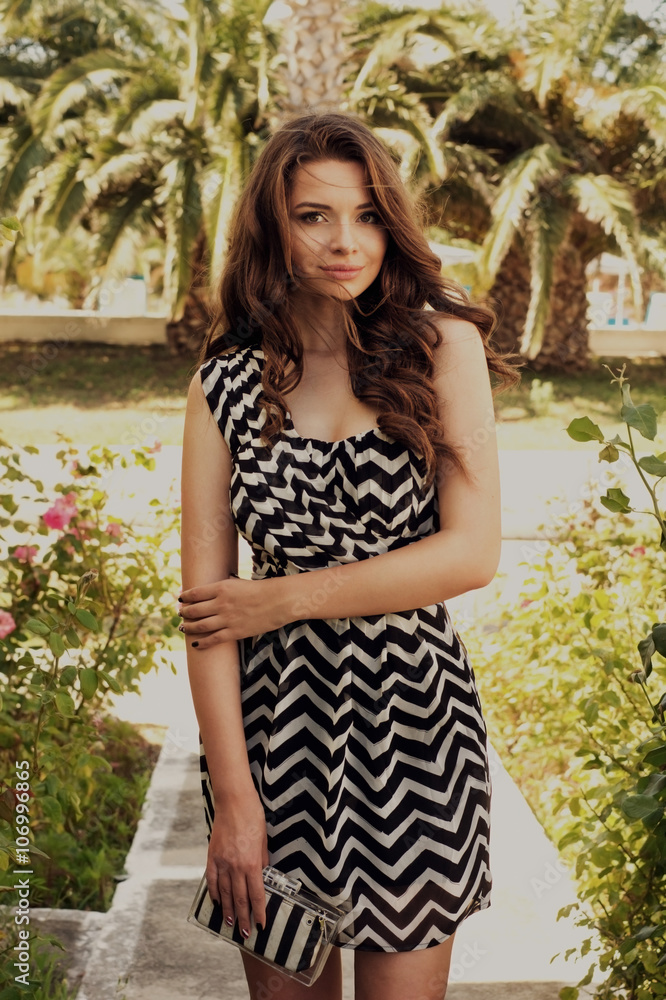 stylish girl in summer dress stylish girl in summer dress