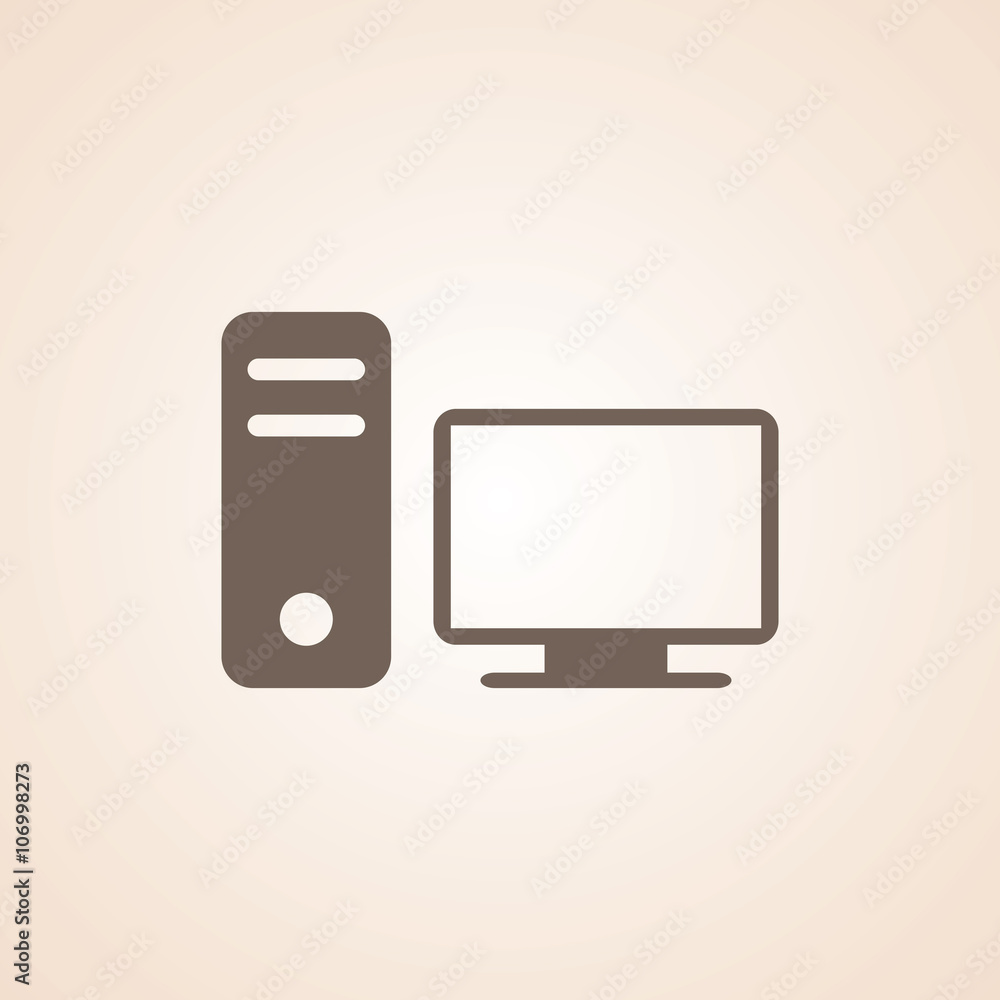 Icon Of Desktop Computer. Icon Of Desktop Computer.