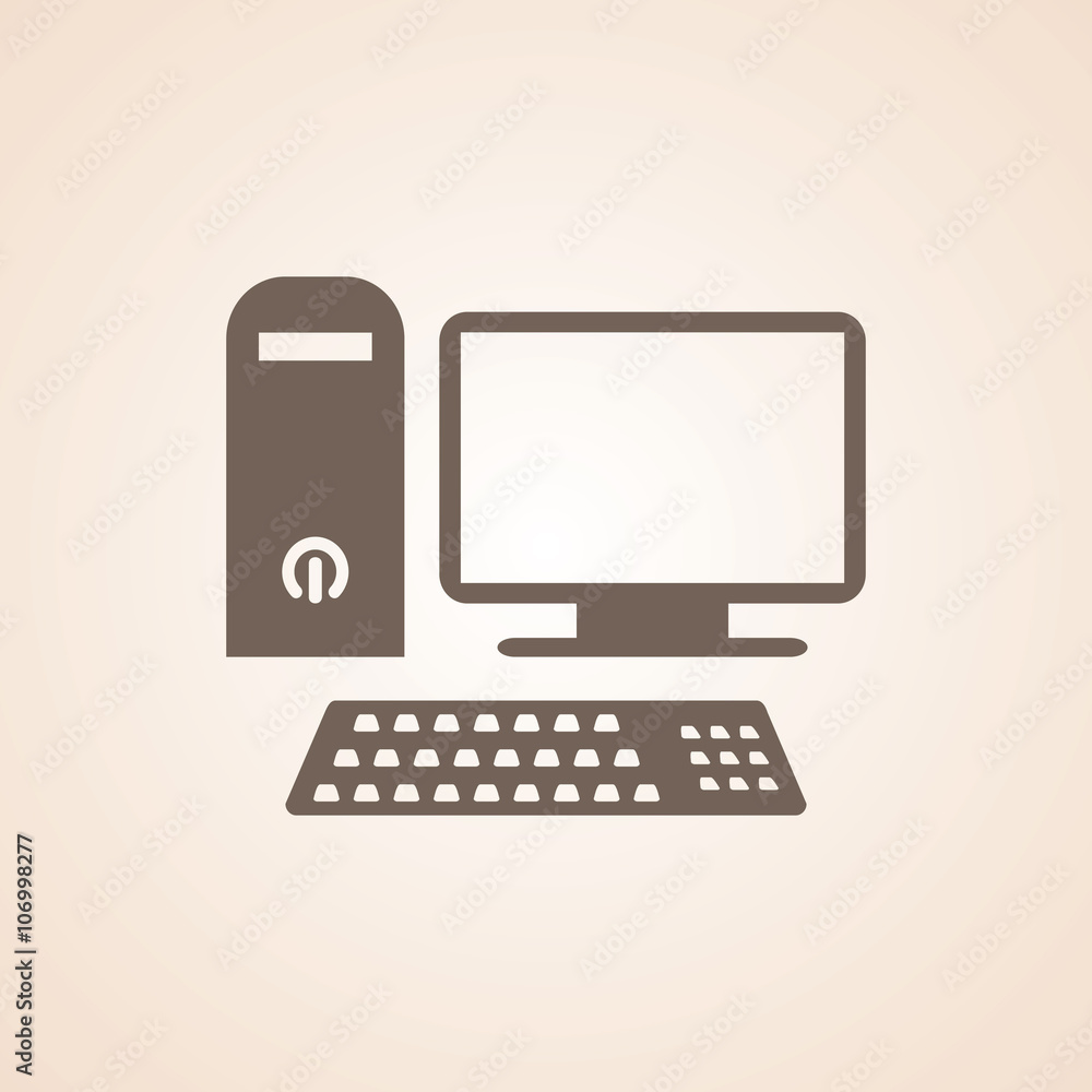 Icon Of Desktop Computer. Icon Of Desktop Computer.