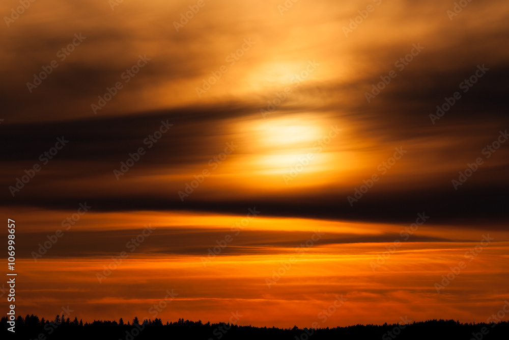 Fiery sunset background