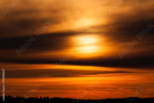 Fiery sunset background