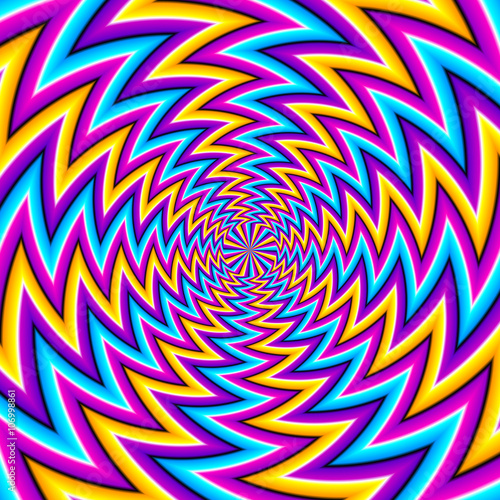 Abstract colorful spin illusion