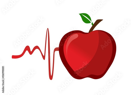 healthy red apple with pulse