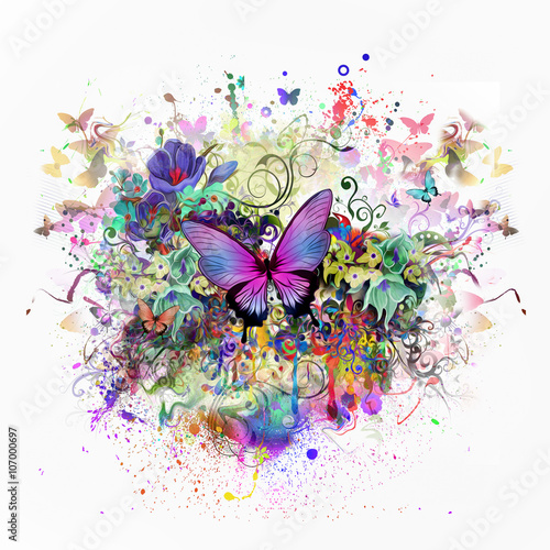 абстрактный цветочный фон с...