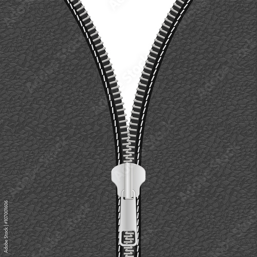 Grey leather with metal zipper