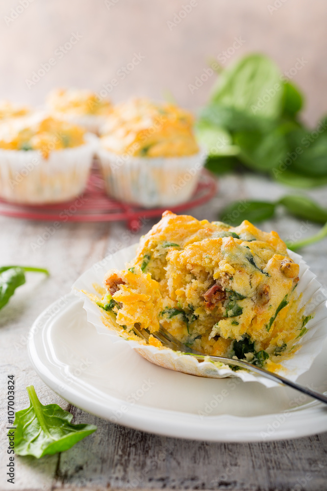 Muffins with spinach, sweet potatoes and cheese Muffins with spinach, sweet potatoes and cheese