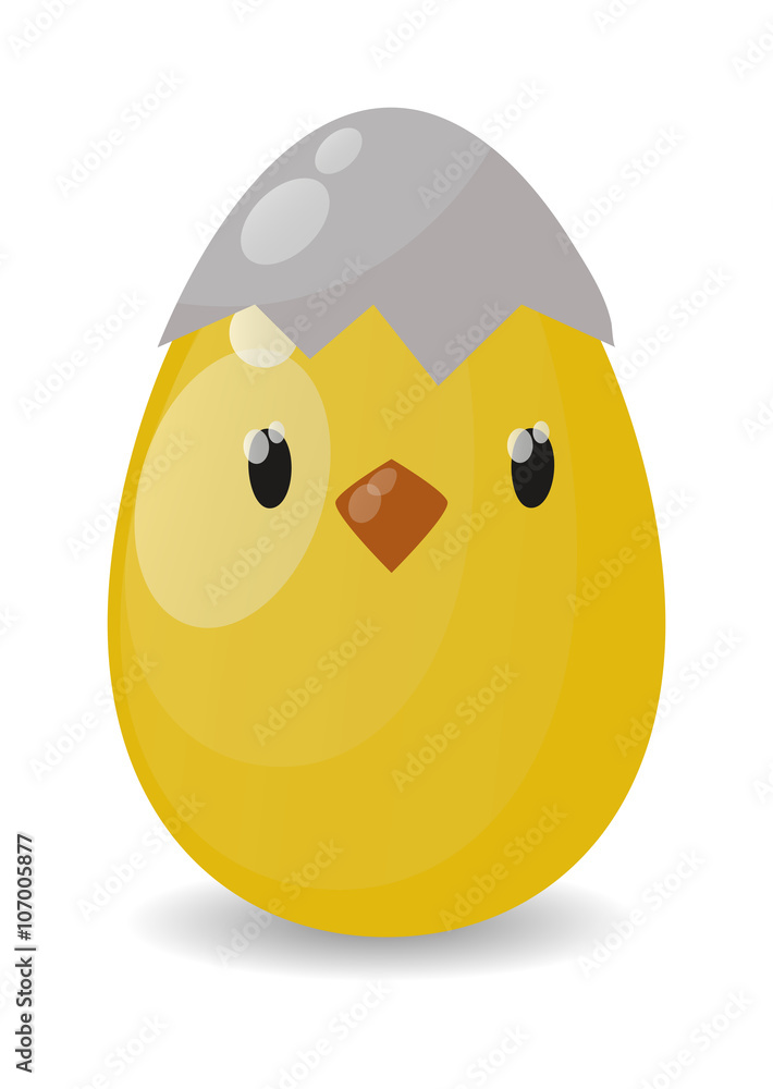 Color easter egg cartoon spring decoration and food symbol flat vector illustration. 