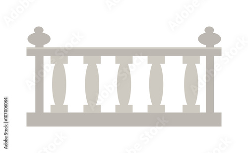 Vintage railing made of stone or gypsum architectural metal vector. 