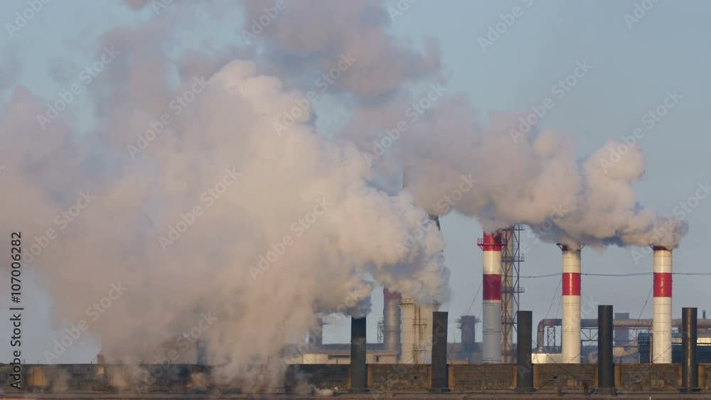 Power plant time lapse, smoke rising. 4K UHD video. Power plant time lapse, smoke rising. 4K UHD video.