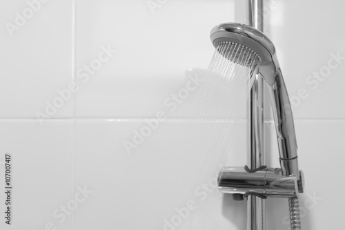 White bathroom shower wall