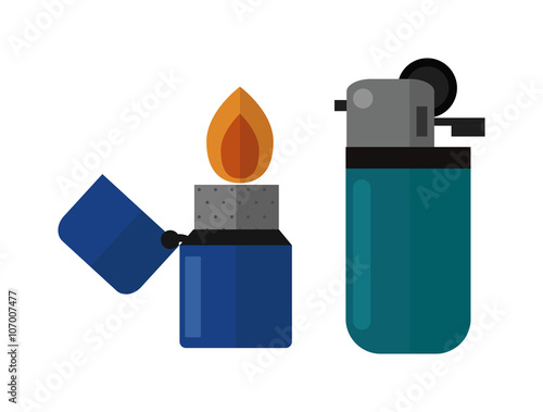 Vector burning lighters. 