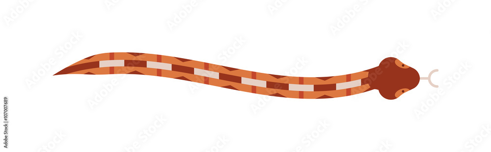 Naklejka premium Vector flat snake isolated on white background