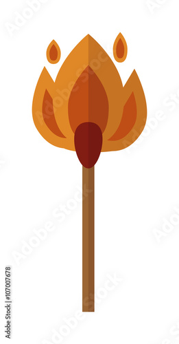 Vector burning matches sticks and lighters. 