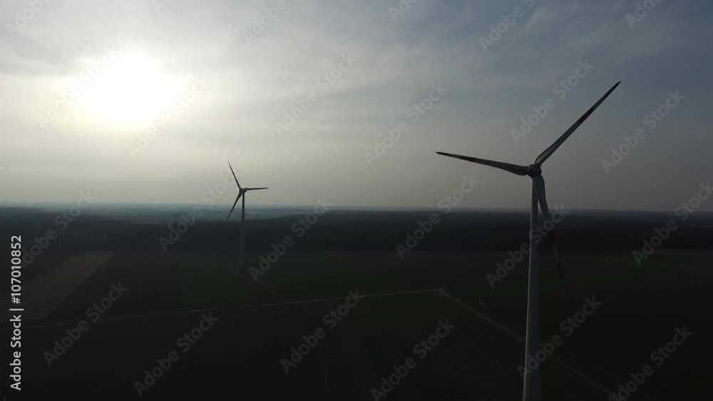 Windenergie Luftaufnahme von Windkraftwerk Windenergie Luftaufnahme von Windkraftwerk