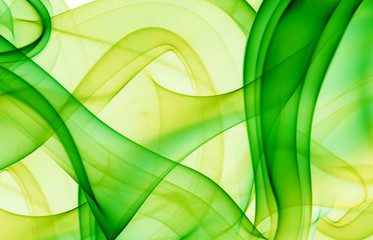abstraction with green and yellow smoke