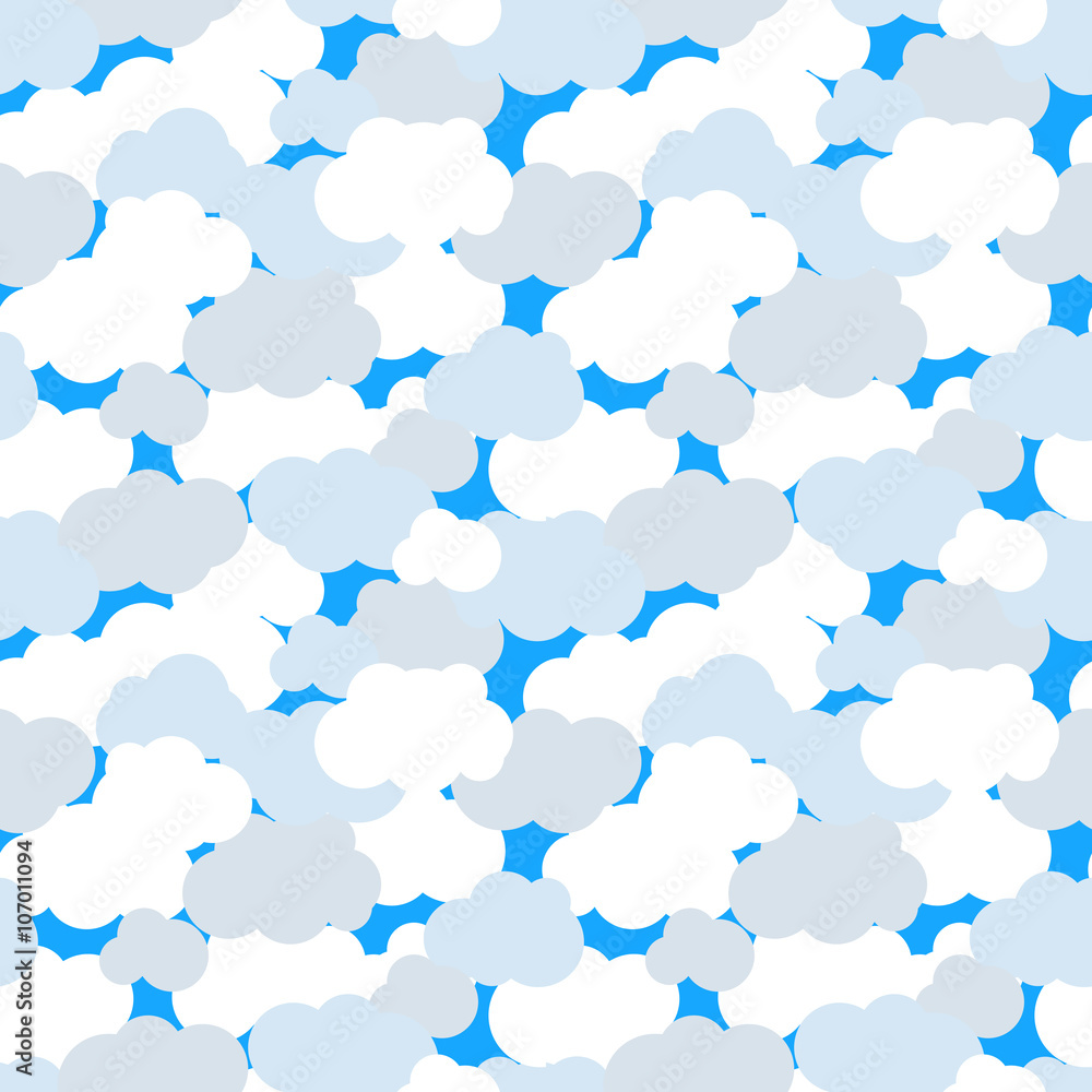 Clouds in blue sky seamless pattern Clouds in blue sky seamless pattern
