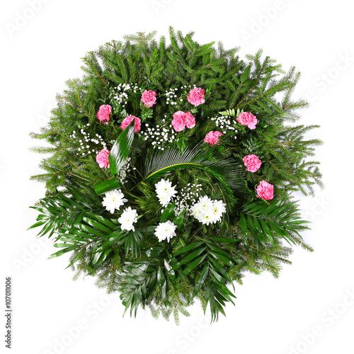 green funeral wreath