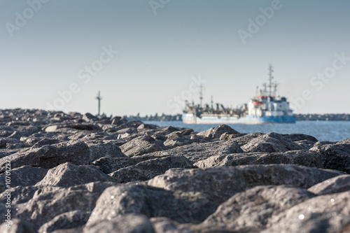 ship leaves port © ramiai