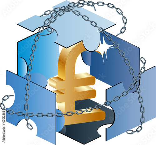 pound currency symbol inside a puzzle box