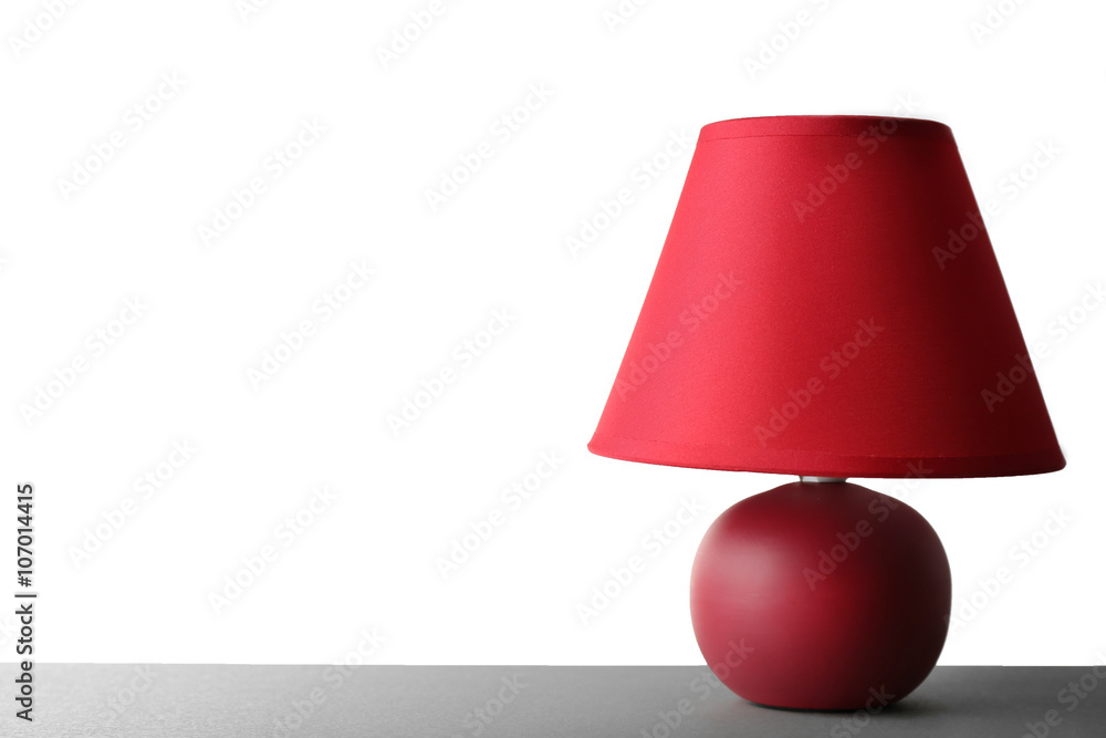 Table lamp on gray background