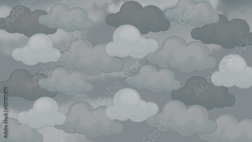 Cartoon scene of bad weather - stormy sky - illustration for children photo