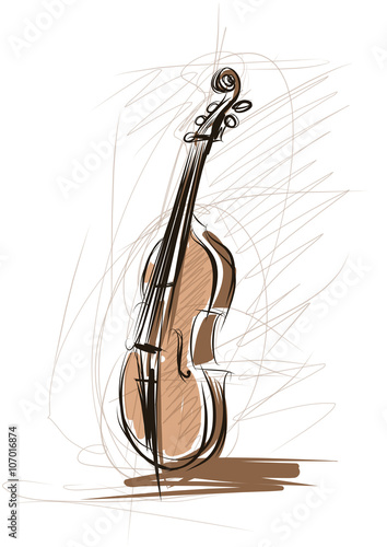 Vector sketch of a violin