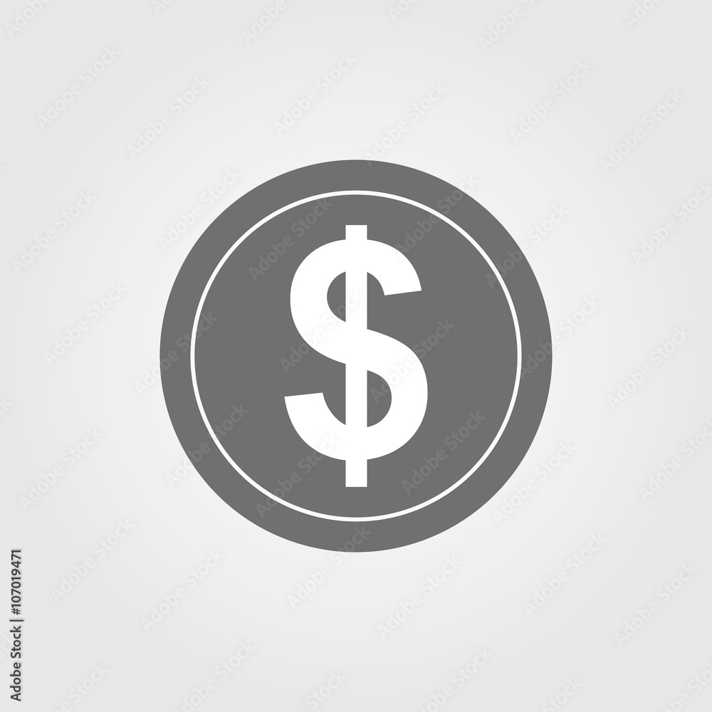 Dollars money coin icon - Vector Dollars money coin icon - Vector