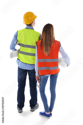 Two architects at work isol...