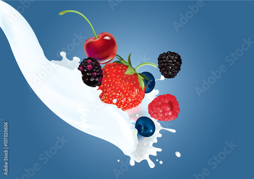 Berry mix cream splash