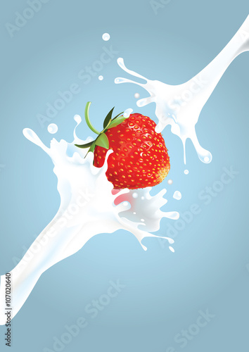 Strawberry milk splash