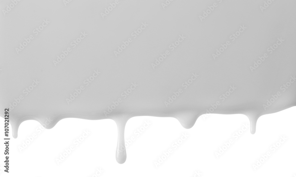 Flows milk, isolated on white Flows milk, isolated on white