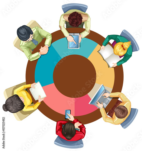 People meeting on the round table