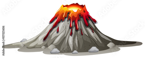 Slika na platnu Volcano eruption with hot lava