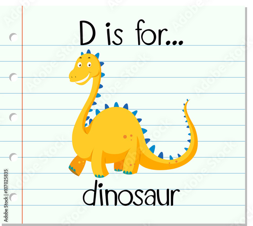  Flashcard letter D is for dinosaur