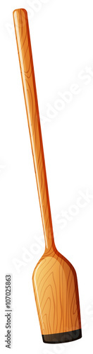 Single oar made of wood