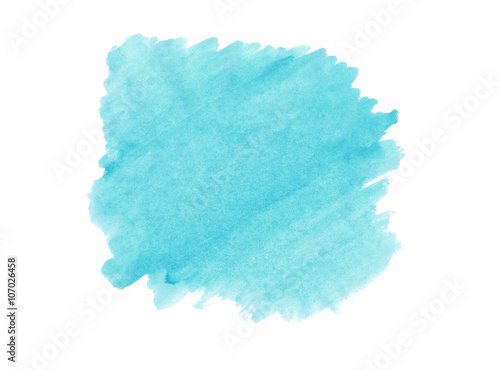 A fragment of the turquoise background painted with watercolors