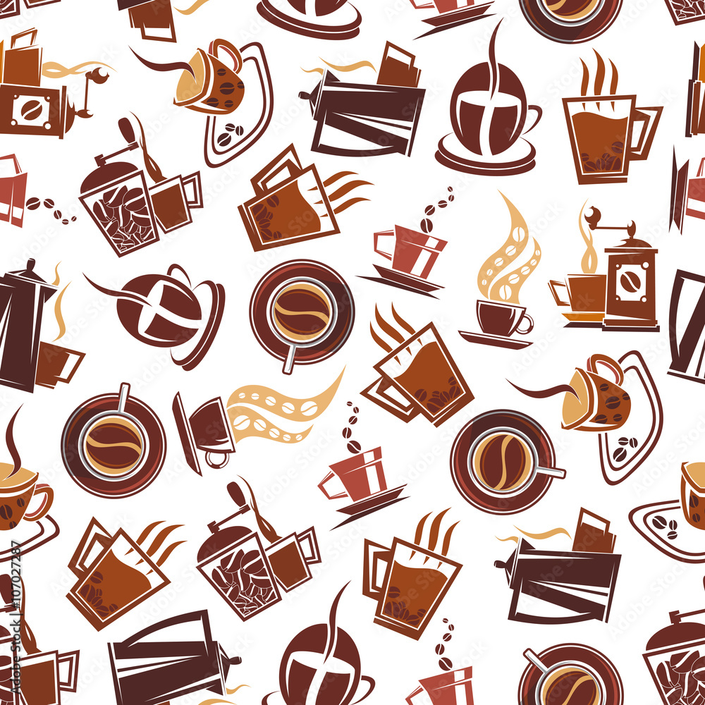 Brown coffee retro seamless pattern Brown coffee retro seamless pattern