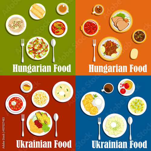 Hungarian and ukrainian national cuisine