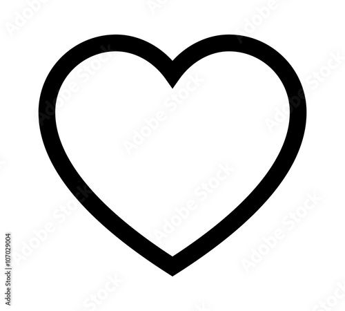 Perfect heart / romantic heart of love line art icon for dating apps and websites