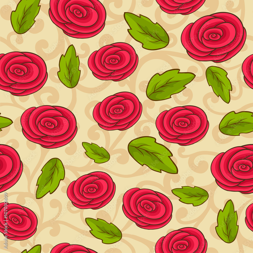 Naklejka premium Seamless pattern with rose
