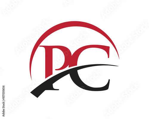 PC red letter logo swoosh