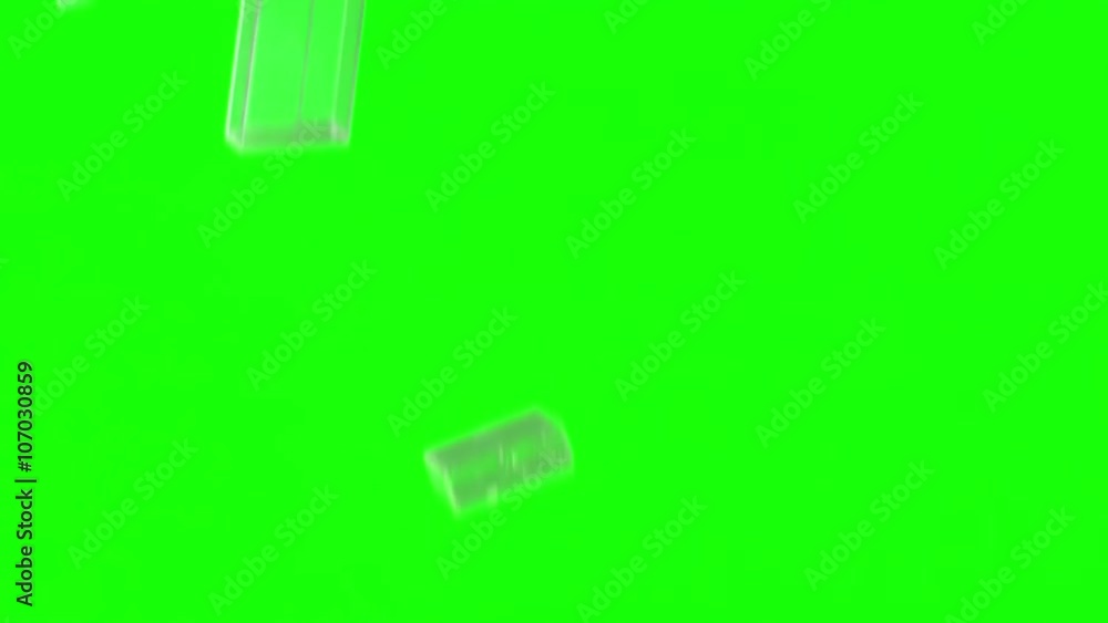 Clear plastic boxes used for video tapes fall in slow motion at 240fps. Recorded against a green screen which has been replaced with pure green for easy compositing. Clear plastic boxes used for video tapes fall in slow motion at 240fps. Recorded against a green screen which has been replaced with pure green for easy compositing.