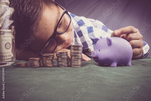 Counting pocket money  photo