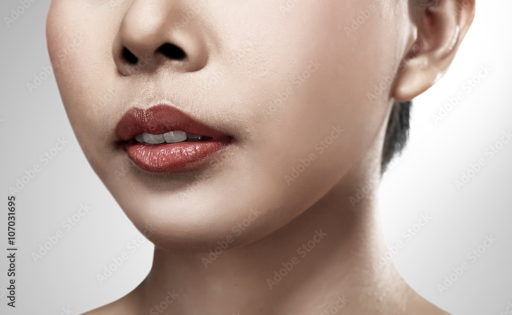 Obraz premium Image of pretty asian woman lips