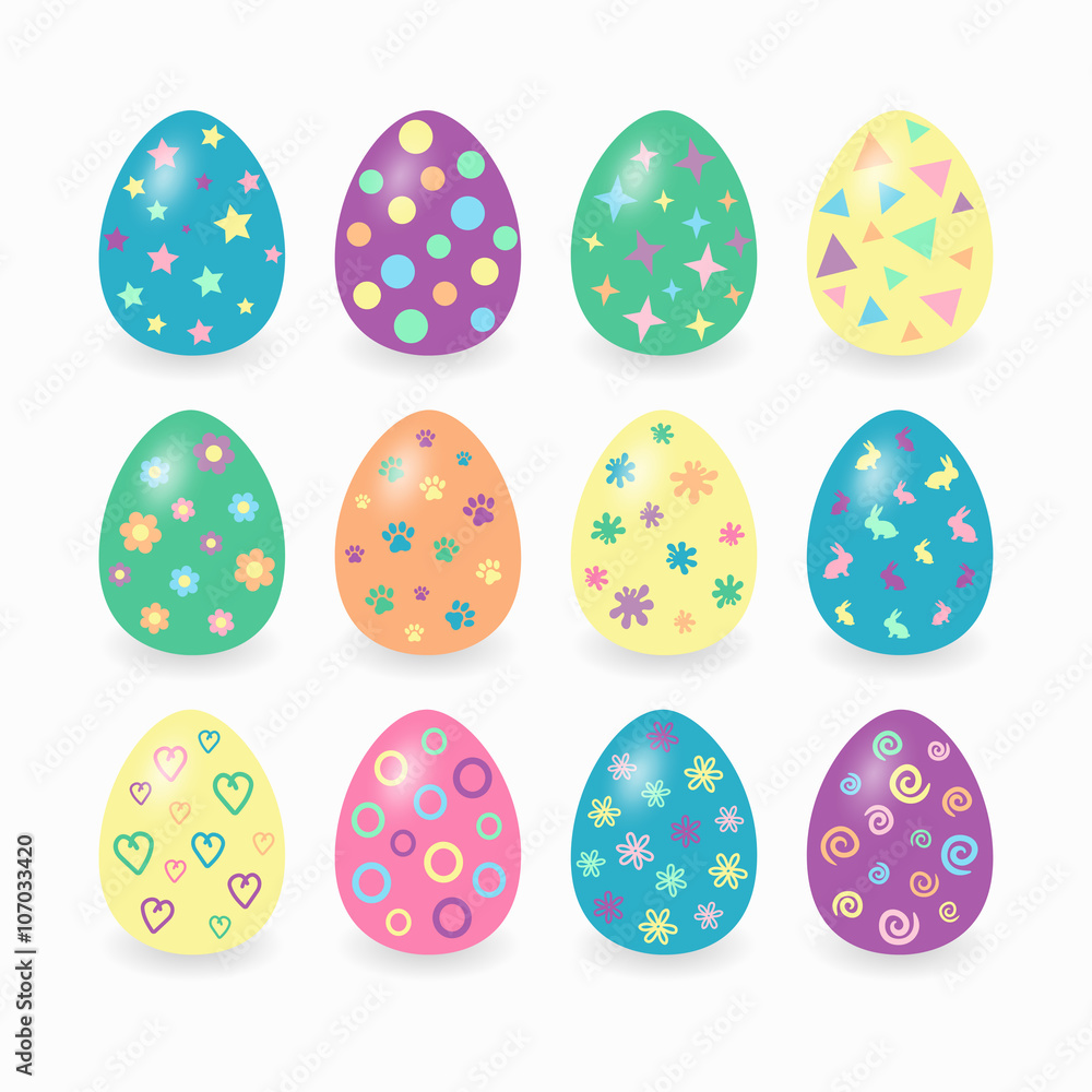 Easter eggs. Vector Easter eggs. Easter eggs isolated on white background